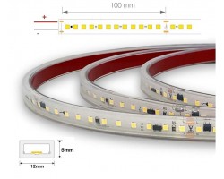 Tira LED 230V monocolor 16W/mt 120L/mt. SMD 2835 IP67 12x5mm corte cada 100mm, Venta por metros, desde 10,40€/m